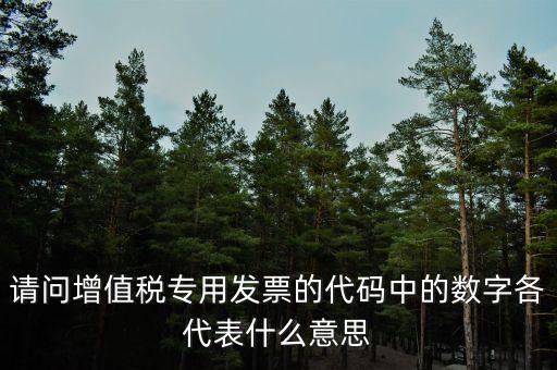 請問增值稅專用發票的代碼中的數字各代表什么意思