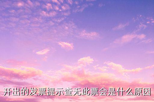 開出的發票提示查無此票會是什么原因