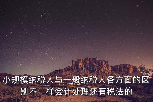 小規模納稅人與一般納稅人各方面的區別不一樣會計處理還有稅法的