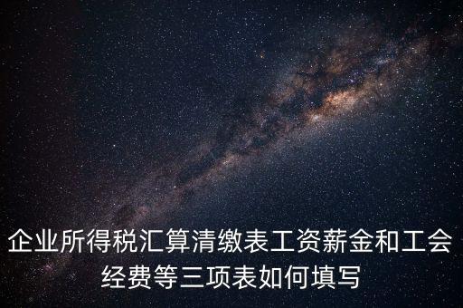 企業所得稅匯算清繳表工資薪金和工會經費等三項表如何填寫