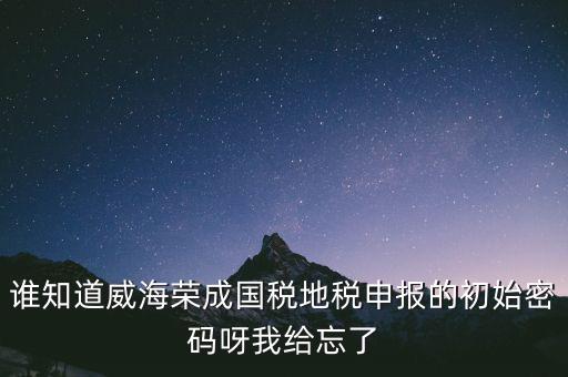 申報地稅的密碼是什么，徐州地稅網(wǎng)上申報的初始密碼是多少啊