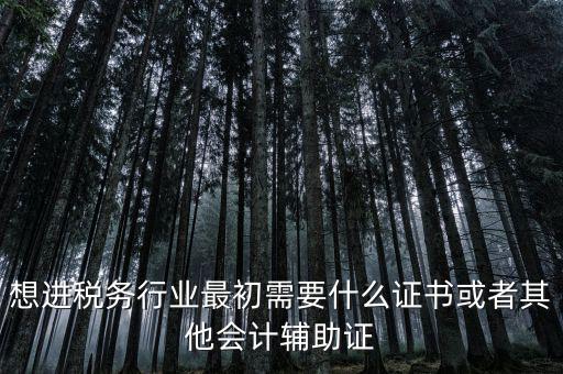 進稅務局需要什么證件，想進稅務行業最初需要什么證書