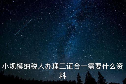 小規模納稅人辦理三證合一需要什么資料