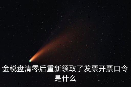 金稅盤清零后重新領取了發票開票口令是什么