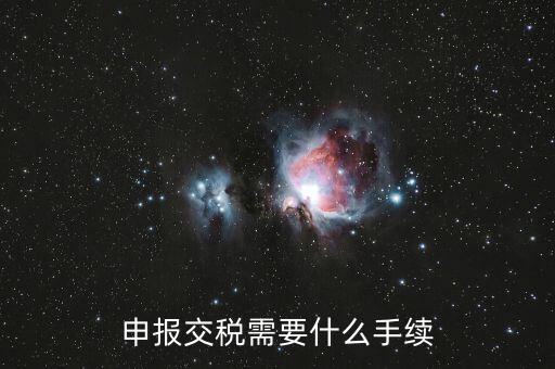 申報交稅需要什么手續