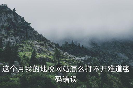 這個月我的地稅網站怎么打不開難道密碼錯誤