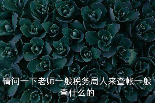 稅局查賬戶查什么，請問一下老師一般稅務局人來查帳一般查什么的