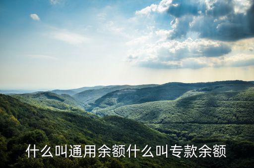 通用余額 專(zhuān)用余額是什么意思，專(zhuān)用余額啥意思