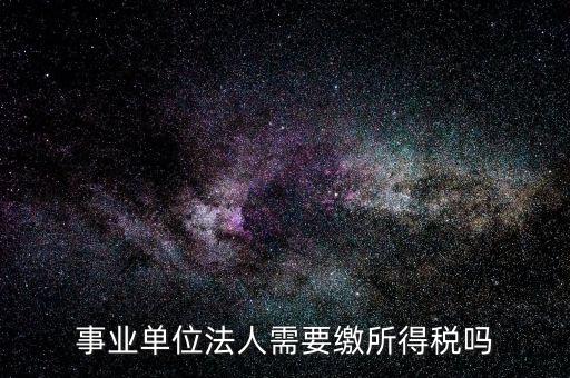 事業單位法人需要繳所得稅嗎