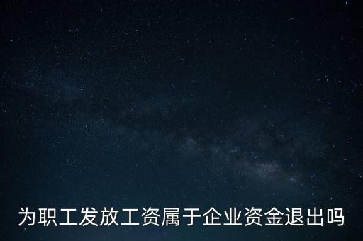 發放工資薪金為什么不 屬于資金退出企業，為何發放職員工資屬于資金運用過程而不屬于資金的退出