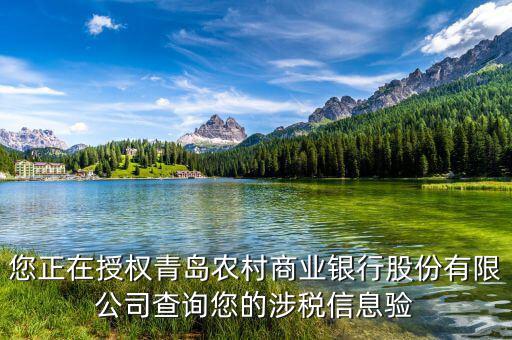 您正在授權青島農村商業銀行股份有限公司查詢您的涉稅信息驗
