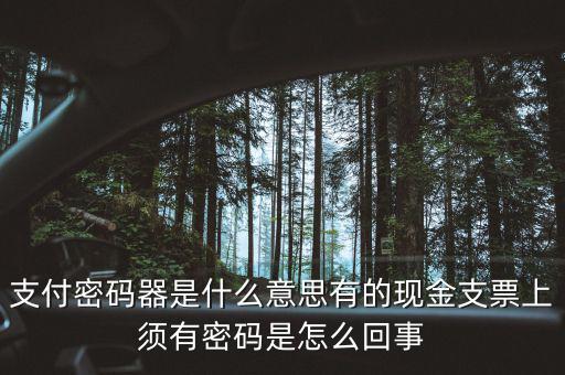 發票密碼器是什么，支票密碼器是什么啊