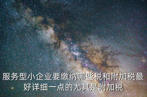 服務型小企業要繳納哪些稅和附加稅最好詳細一點的尤其是附加稅