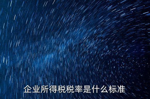 企業所得稅稅率是什么標準