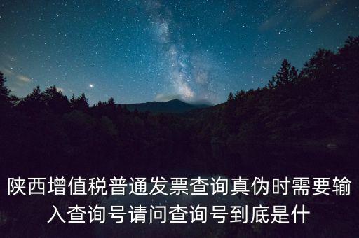 陜西增值稅普通發票查詢真偽時需要輸入查詢號請問查詢號到底是什
