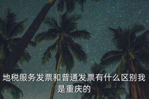 地稅服務發票和普通發票有什么區別我是重慶的