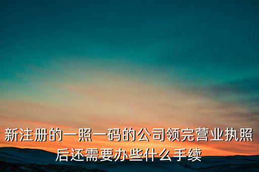 新注冊的一照一碼的公司領完營業執照后還需要辦些什么手續