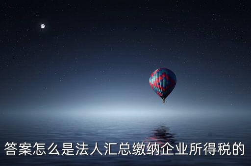 答案怎么是法人匯總繳納企業所得稅的