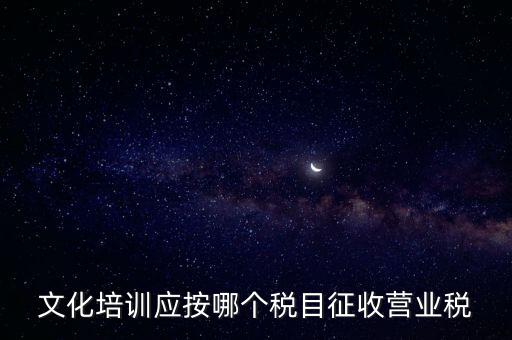 文化培訓應按哪個稅目征收營業稅
