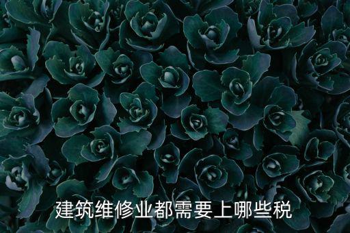 建筑維修業都需要上哪些稅