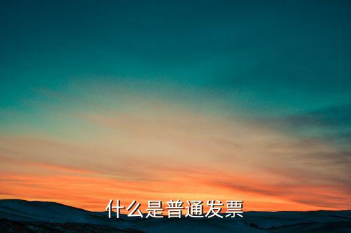 什么是普通發票