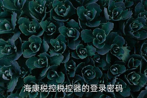 稅控盤 密碼是什么，海康稅控稅控器的登錄密碼