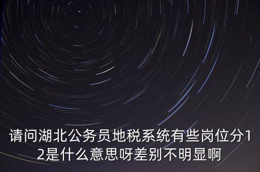 請問湖北公務員地稅系統有些崗位分12是什么意思呀差別不明顯啊