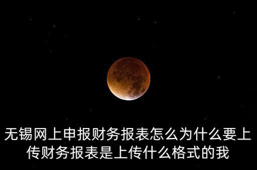 無錫網上申報財務報表怎么為什么要上傳財務報表是上傳什么格式的我