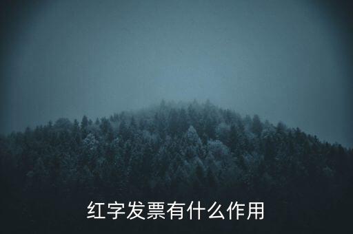 紅字發票有什么作用