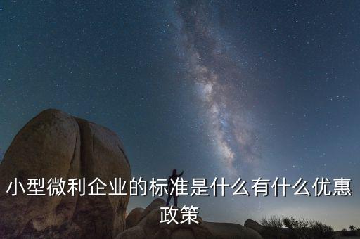 小型微利企業的標準是什么有什么優惠政策