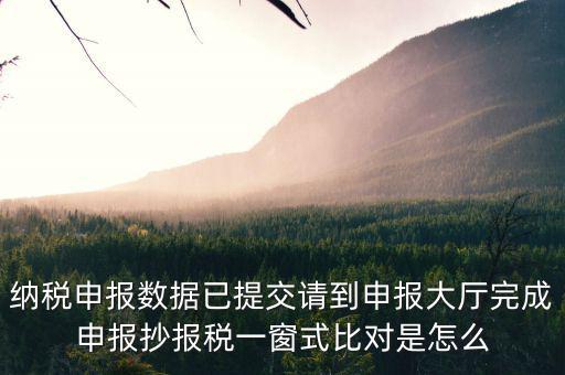 納稅申報數據已提交請到申報大廳完成申報抄報稅一窗式比對是怎么