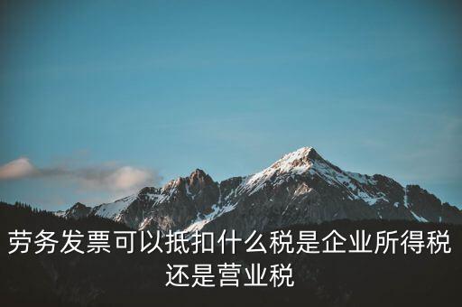 勞務發票可以抵扣什么稅是企業所得稅還是營業稅