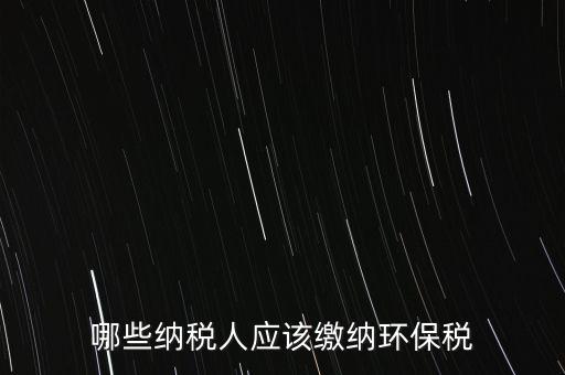 哪些納稅人應該繳納環保稅