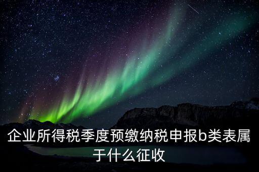 企業所得稅季度預繳納稅申報b類表屬于什么征收