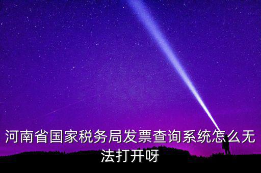 河南省國家稅務局發票查詢系統怎么無法打開呀