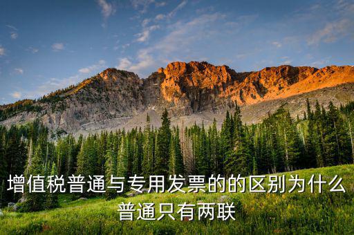 增值稅普通與專用發票的的區別為什么普通只有兩聯