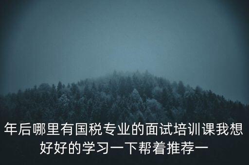 年后哪里有國稅專業的面試培訓課我想好好的學習一下幫著推薦一