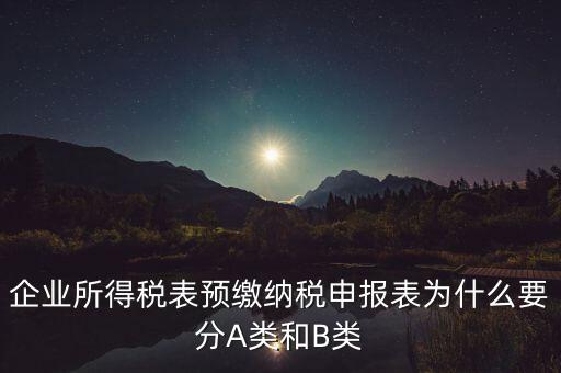 企業所得稅表預繳納稅申報表為什么要分A類和B類