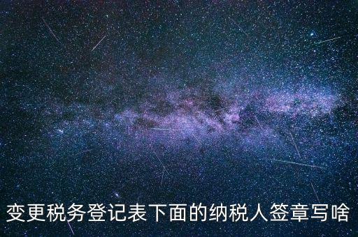 城建稅申報的納稅人簽章填什么，變更稅務登記表下面的納稅人簽章寫啥