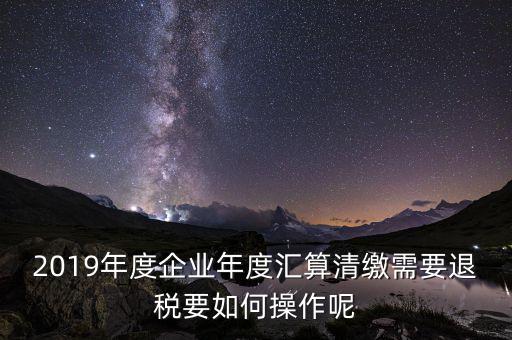2019年度企業年度匯算清繳需要退稅要如何操作呢