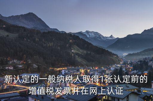 新認定的一般納稅人取得1張認定前的增值稅發票并在網上認證