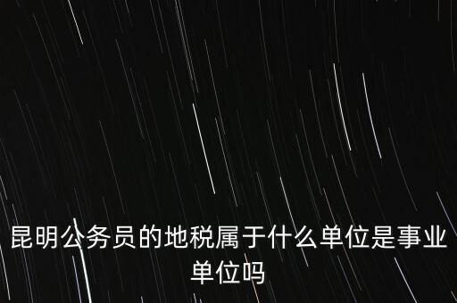 昆明公務員的地稅屬于什么單位是事業單位嗎