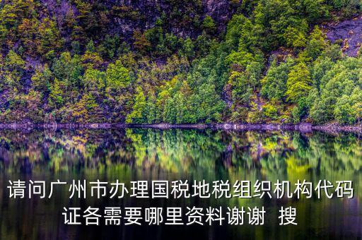 請問廣州市辦理國稅地稅組織機構代碼證各需要哪里資料謝謝  搜