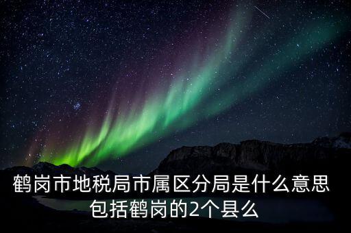 鶴崗市地稅局市屬區分局是什么意思 包括鶴崗的2個縣么