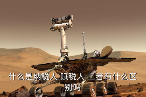 什么是納稅人 賦稅人 二者有什么區別嗎