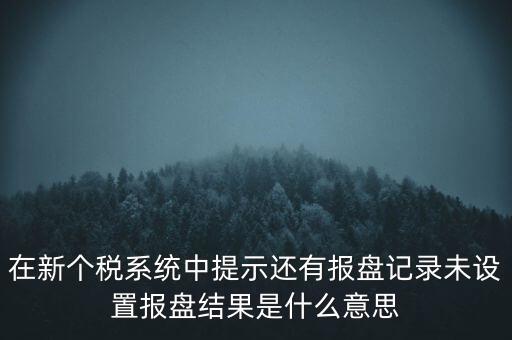 在新個稅系統中提示還有報盤記錄未設置報盤結果是什么意思