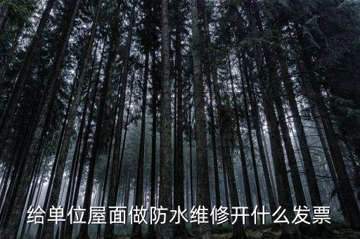 給單位屋面做防水維修開什么發票