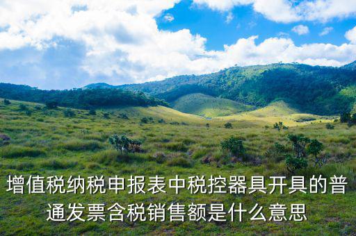 增值稅納稅申報(bào)表中稅控器具開(kāi)具的普通發(fā)票含稅銷(xiāo)售額是什么意思