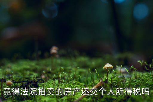 競得法院拍賣的房產還交個人所得稅嗎