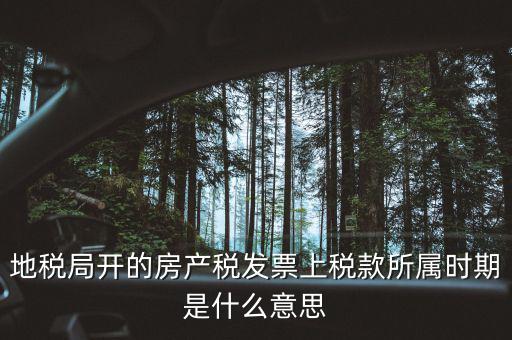 地稅局開的房產稅發票上稅款所屬時期是什么意思